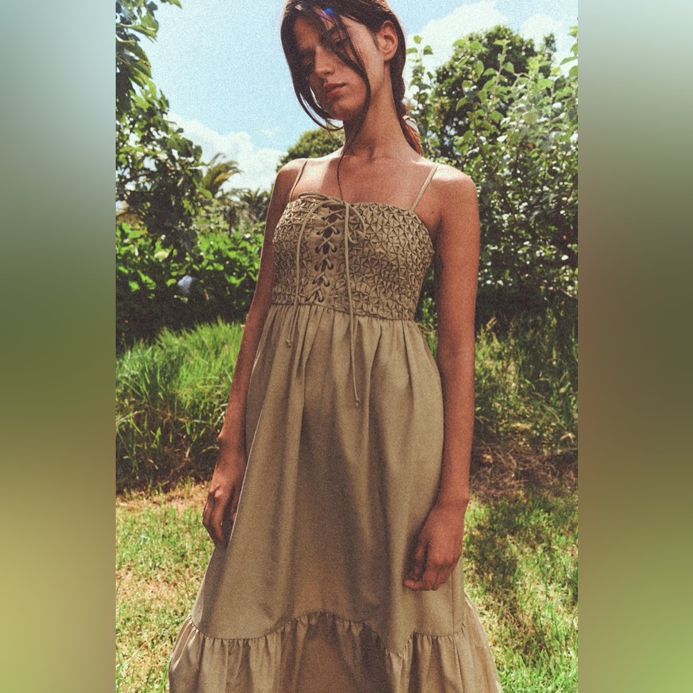 Tied poplin dress
